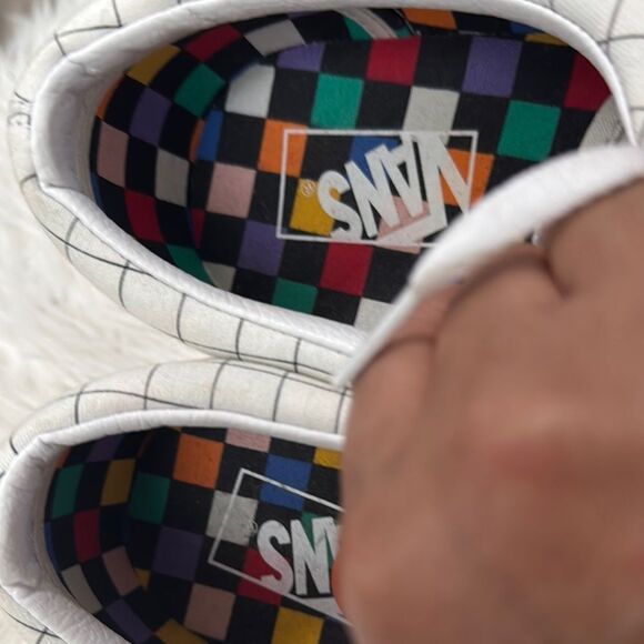 Vans White Grid Pattern Sneakers NWOT Size 11 - Picture 8 of 11